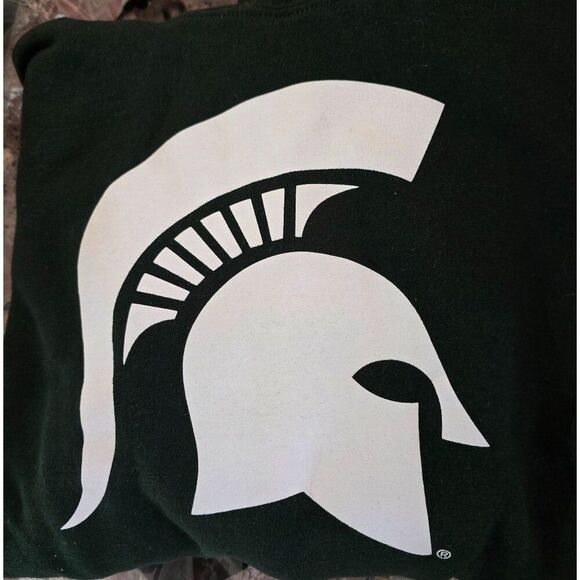 Michigan State Spartans Hoodie L Gildan Heavy Blend Green - Picture 8 of 10